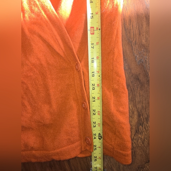 Evolution By Cyrus Orange Wrap Small Cashmere Sweater - Picture 6 of 11